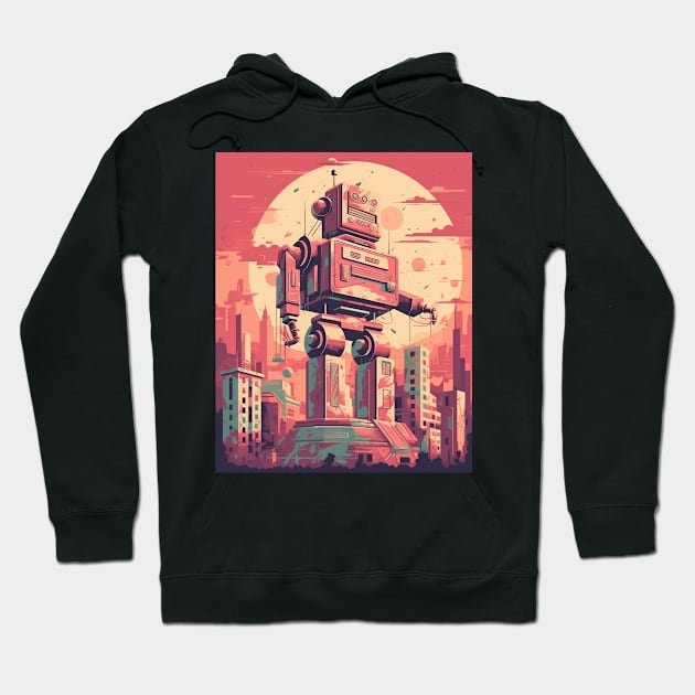 Retro-Futuristic Robots Hoodie by A Fish Called Bob